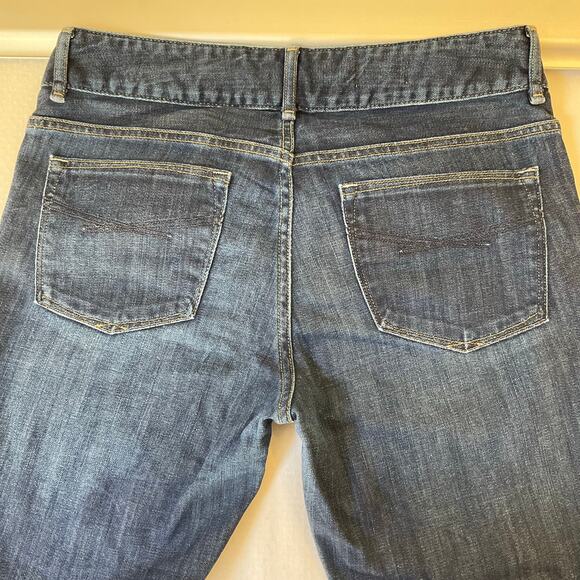 Gap Women Flared Jeans size 30/10R Dark Blue Mid Rise Stretch Perfect Boot Cut - Picture 10 of 11